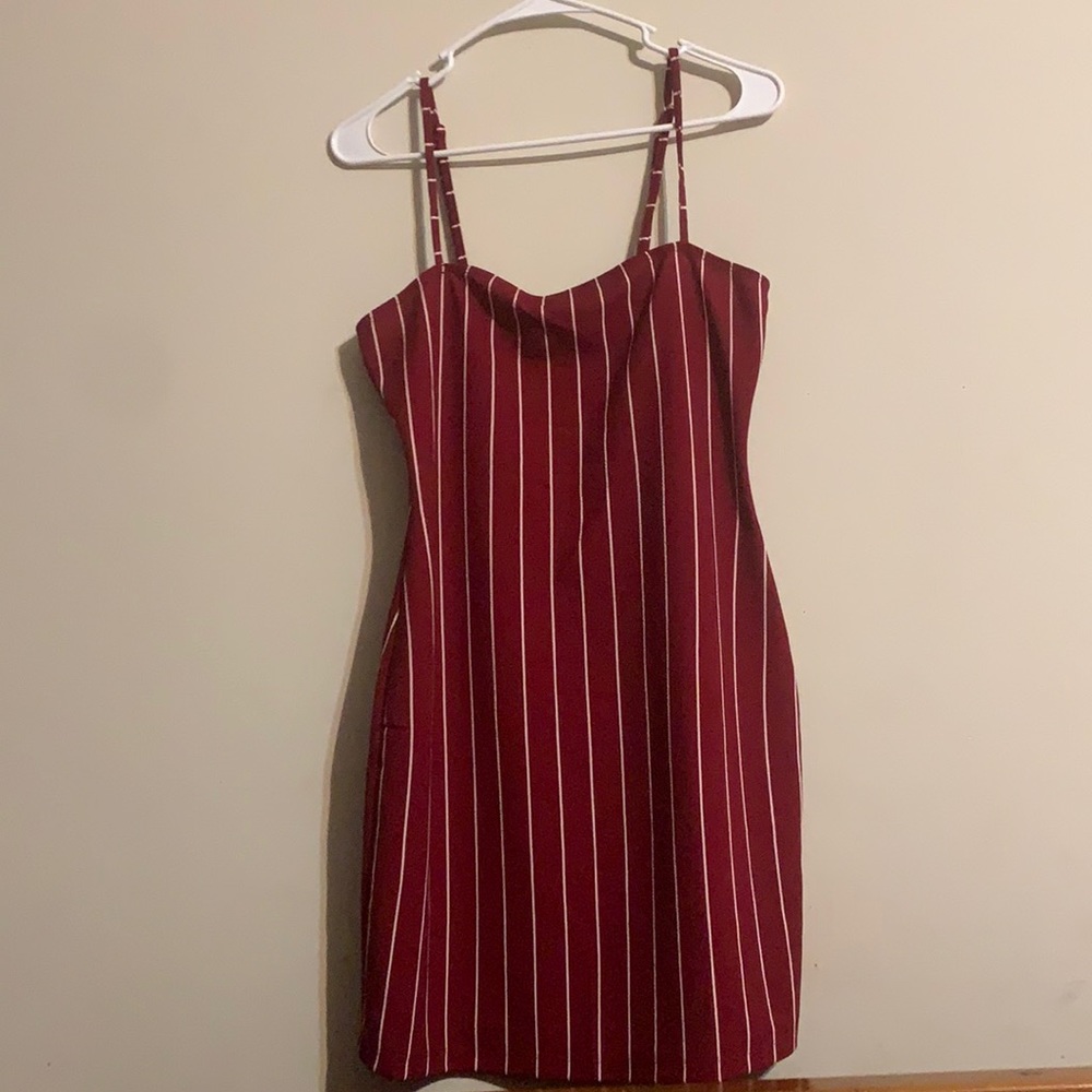 red and white size medium tight fitted dress